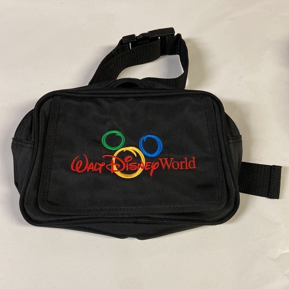 Vintage Walt Disney World Fanny Pack Belt Bag Black Like New
